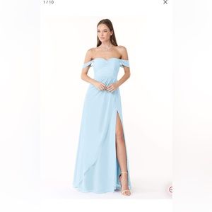 Azazie sky blue dress